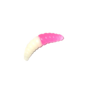 Силиконовая приманка SpinningTravel Maggot 1.6 inch white/magenta, 10 шт